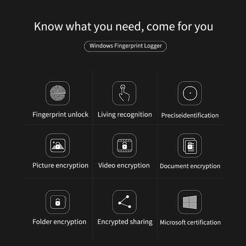 H.S.V✺Fingerprint Reader Security Login Key Lock Touch Speedy For Windows 7/8/10 Hello