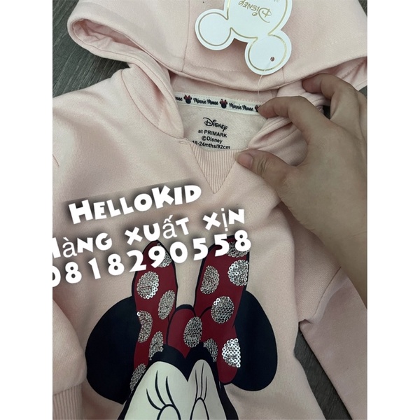 B591 - Bộ nỉ Minnie dáng áo váy hồng bé gái