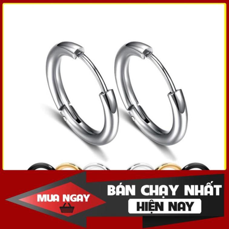 HQHQ20 Khuyên Tai Tròn Nam - Nữ kiểu dáng Kiểu Dáng Sơn Tùng MTP