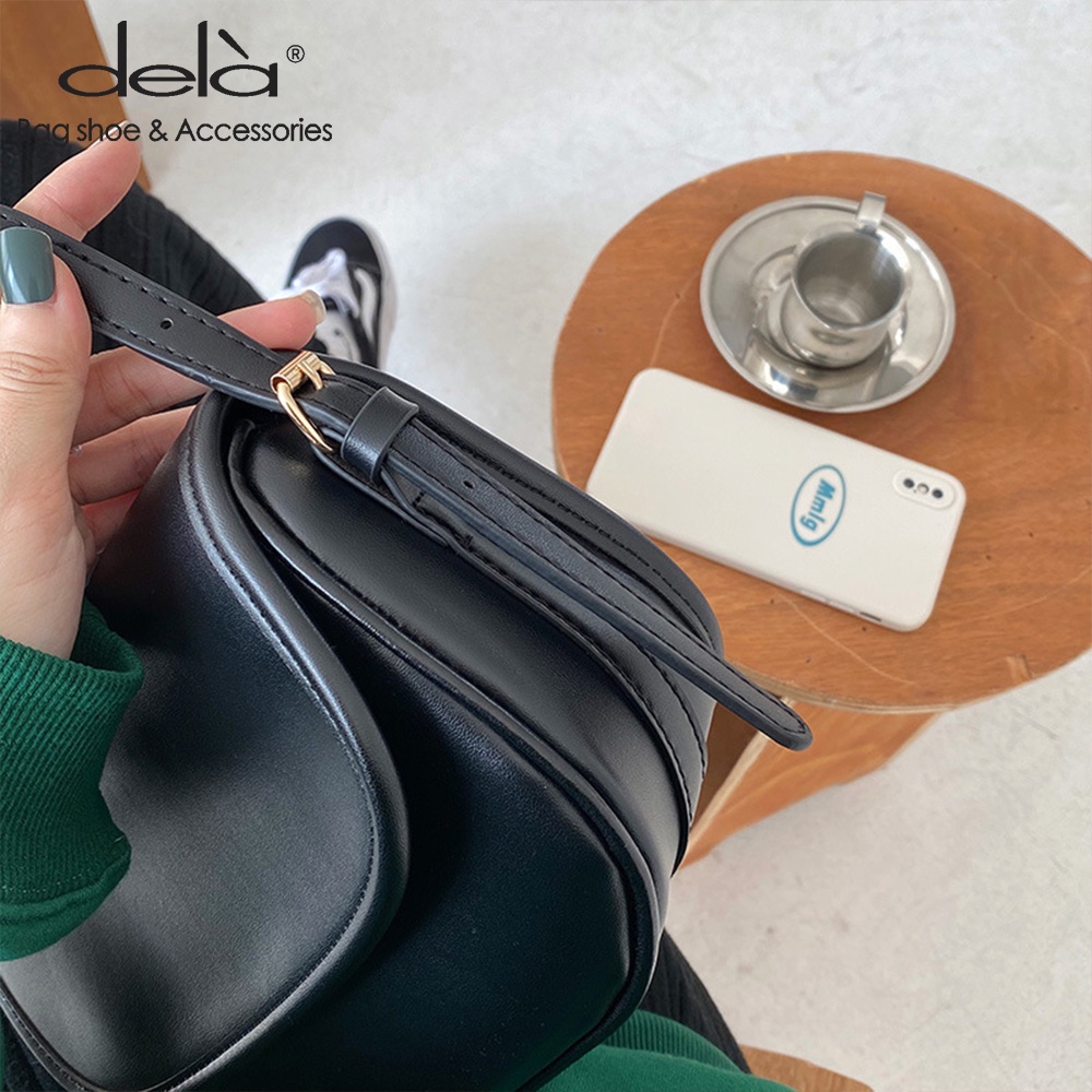 Dela Túi Đeo Chéo Một Bên Vai Màu Trơn Đơn Giản Thời Trang Phong Cách Phương Tây Mới