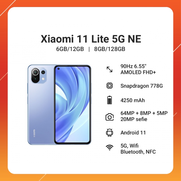 Điện thoại Xiaomi 11 Lite 5G NE (8GB/128GB) - Hàng chính hãng còn nguyên seal FULLBOX - bao test 7 ngày ~~~