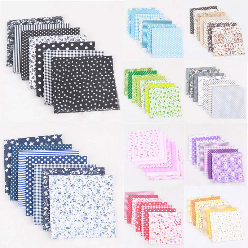 Set 7 Tấm Vải Cotton Hình Vuông 25x25cm