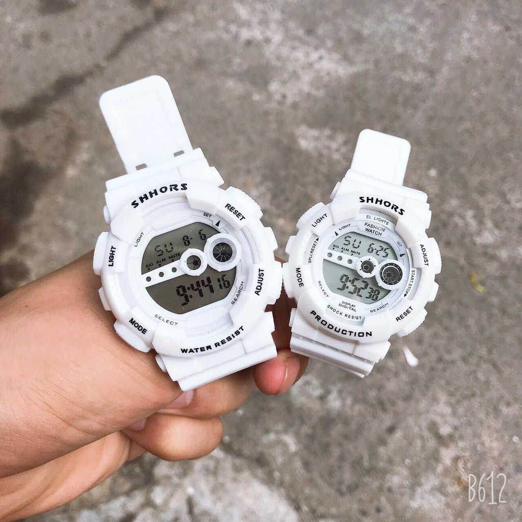 Đồng hồ nam, nữ Shhors unisex dây nhựa kiểu dáng năng động cho tuổi teen