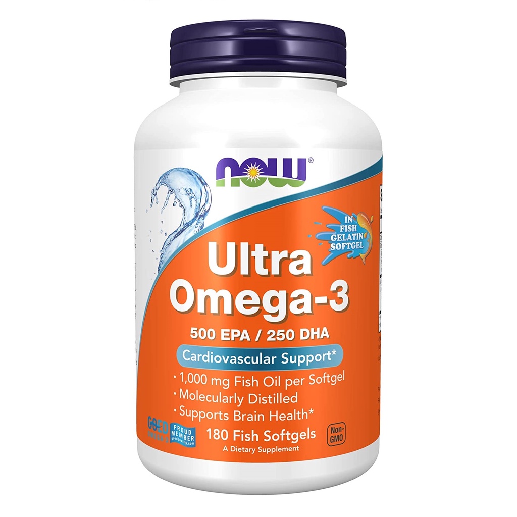 Now Ultra Omega 3 500 EPA / 250 DHA Viên uống dầu cá Omega-3 180 viên
