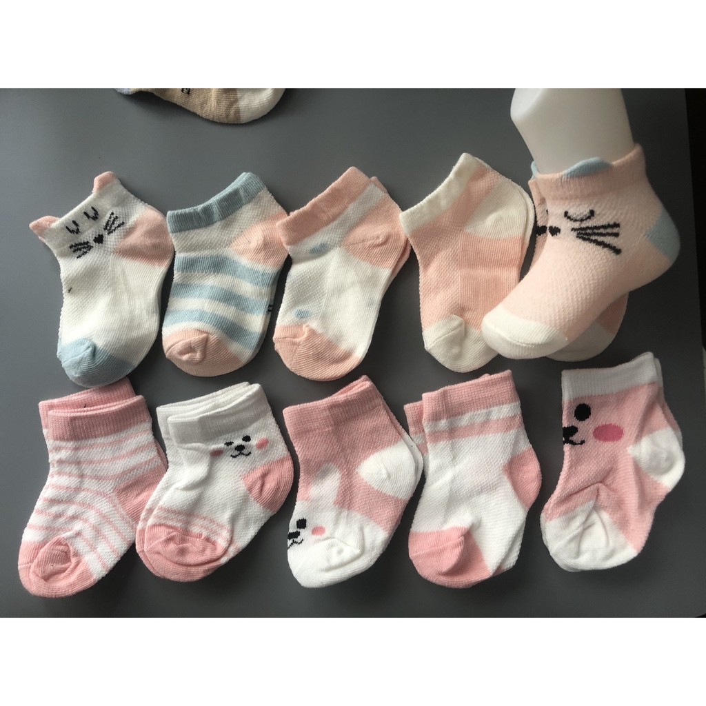 Tất Trẻ Em Set 5 Đôi Tất thời trang Kid Sock Chống Trượt Cho Bé babykisshop