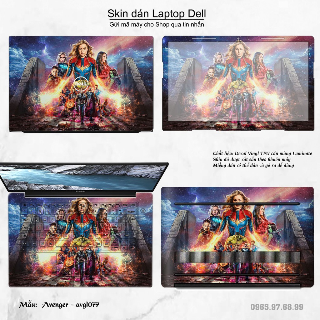 Skin dán Laptop Dell in hình Avenger