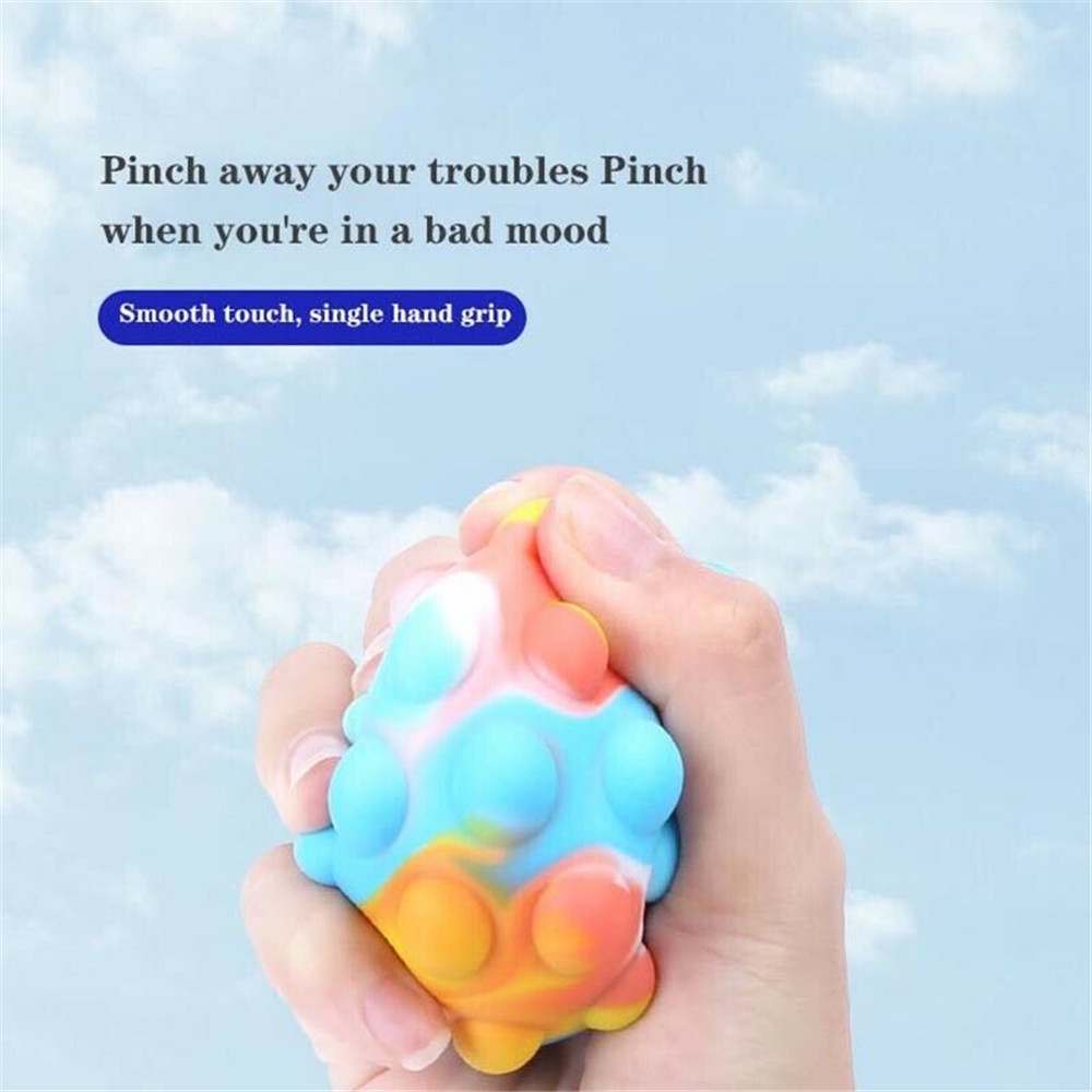 Đồ chơi bóp bong bóng giúp giảm căng thẳng hình quả bóng silicon nhiều màu tùy chọn