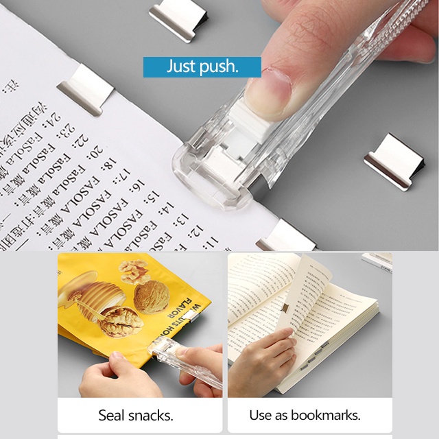 Kẹp Bấm Giấy Cố Định Bằng Kim Loại Tái Sử Dụng Tiện Lợi