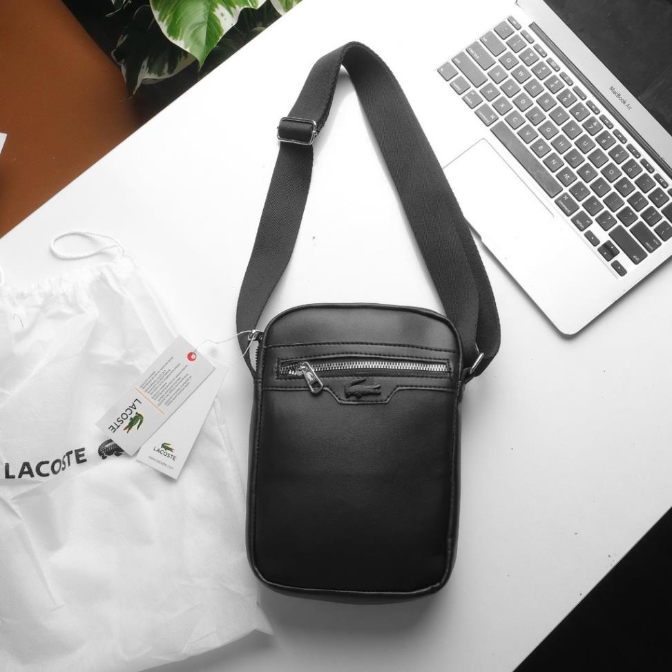 TÚI ĐEO CHÉO NAM  MINI SHOULDER LACOSTE 2021 MÀU ĐEN SANG TRỌNG ĐỰNG ĐIỆN THOẠI