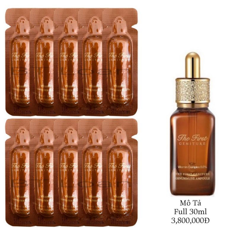 Tinh chất phục hồi,diệu da tức thì bổ sung Vitamin trẻ hóa làn da Complex 8.0% Ohui The First Geniture Grnummune Ampoule