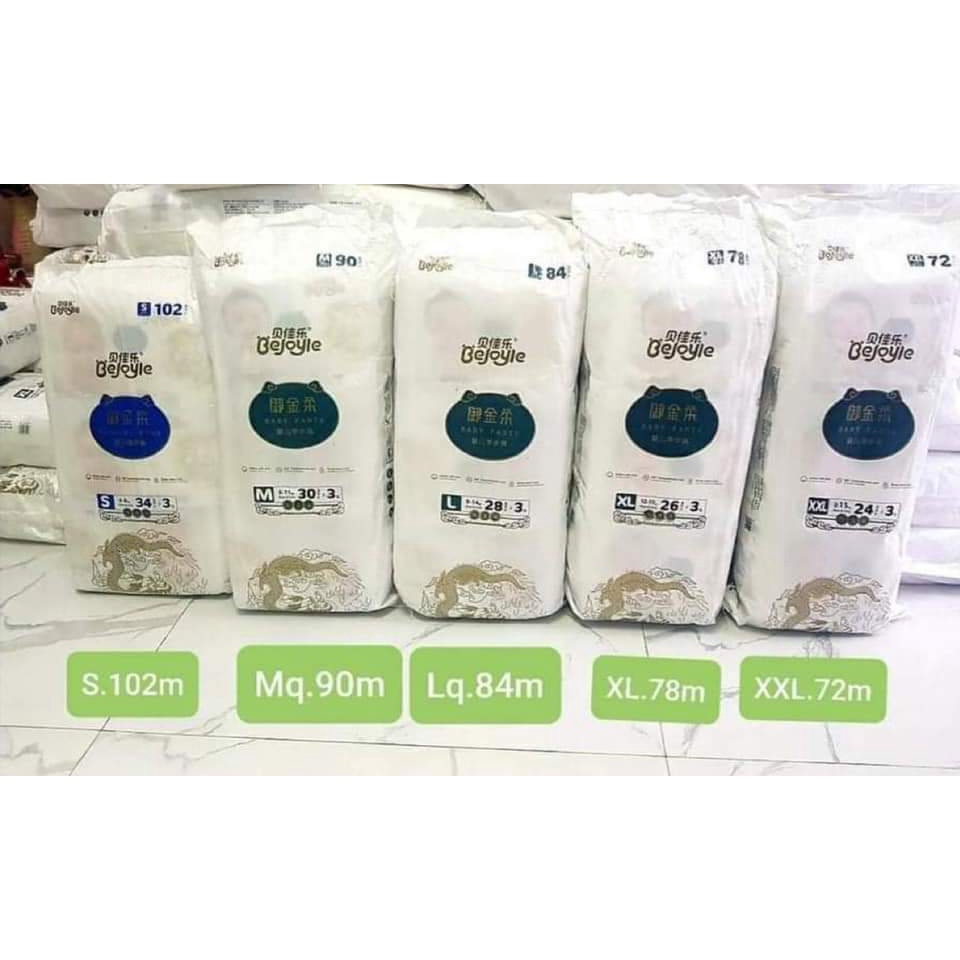 (Mã NSF02P130 giảm 30K) Bỉm tả  BEJOYLE-BEJOY PLUS quần/dán S102/M90/L84/XL78/XXL72nội địa Trung