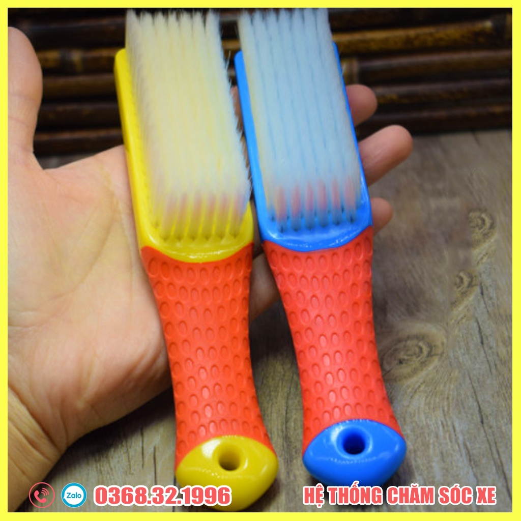 Bàn Chải Đa Năng Đánh Ghế Da Ô Tô, Vệ Sinh Giầy Dép Quần Áo Cán Cầm Tay Chuyển Dụng