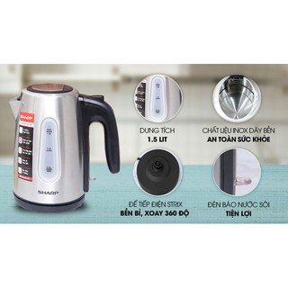Bình siêu tốc Sharp EKJ-15EVS-ST 1.5L