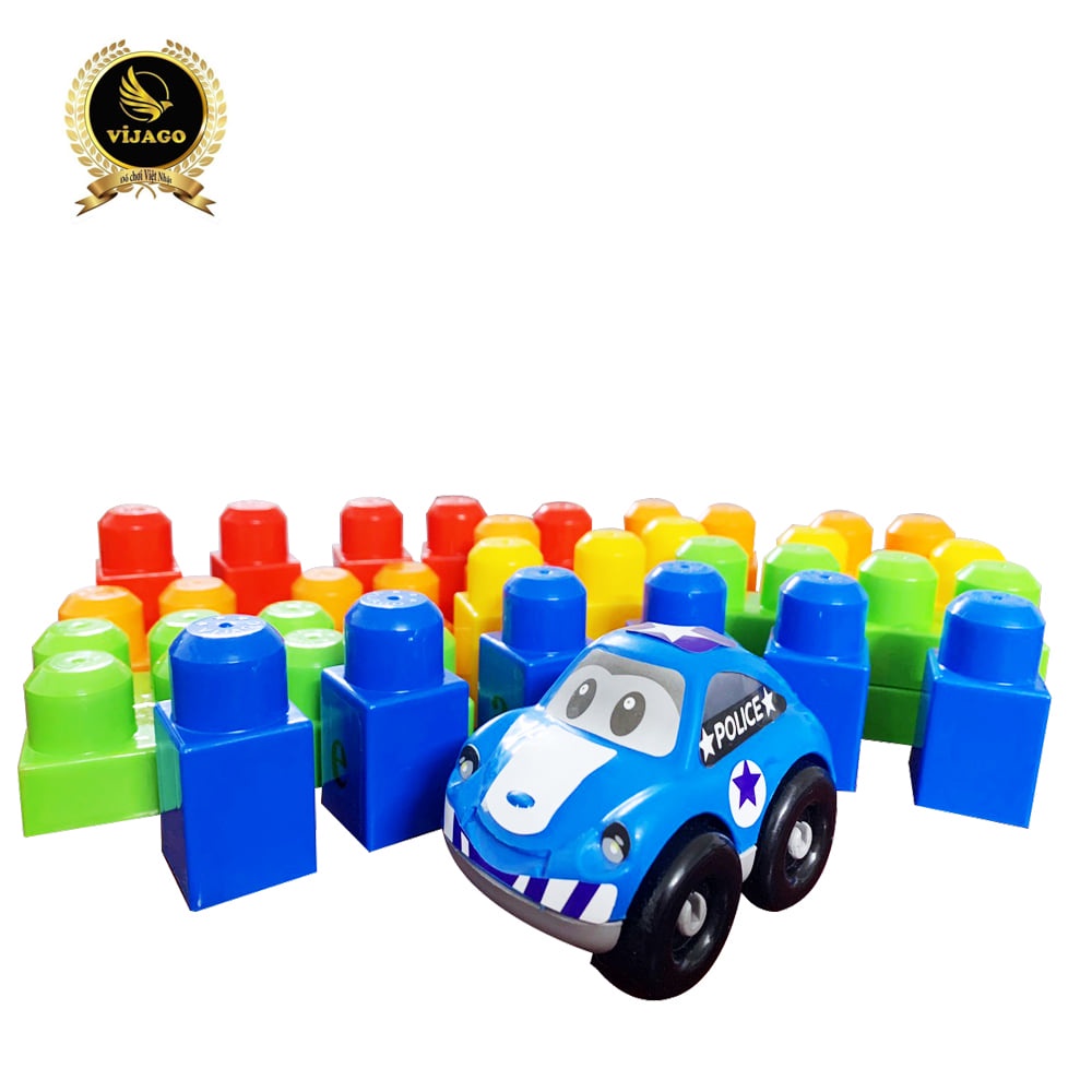 Đồ Chơi Xếp Hình 40 Chi Tiết Tặng  Ô Tô Lắp Ghép Bằng Nhựa Cho Bé