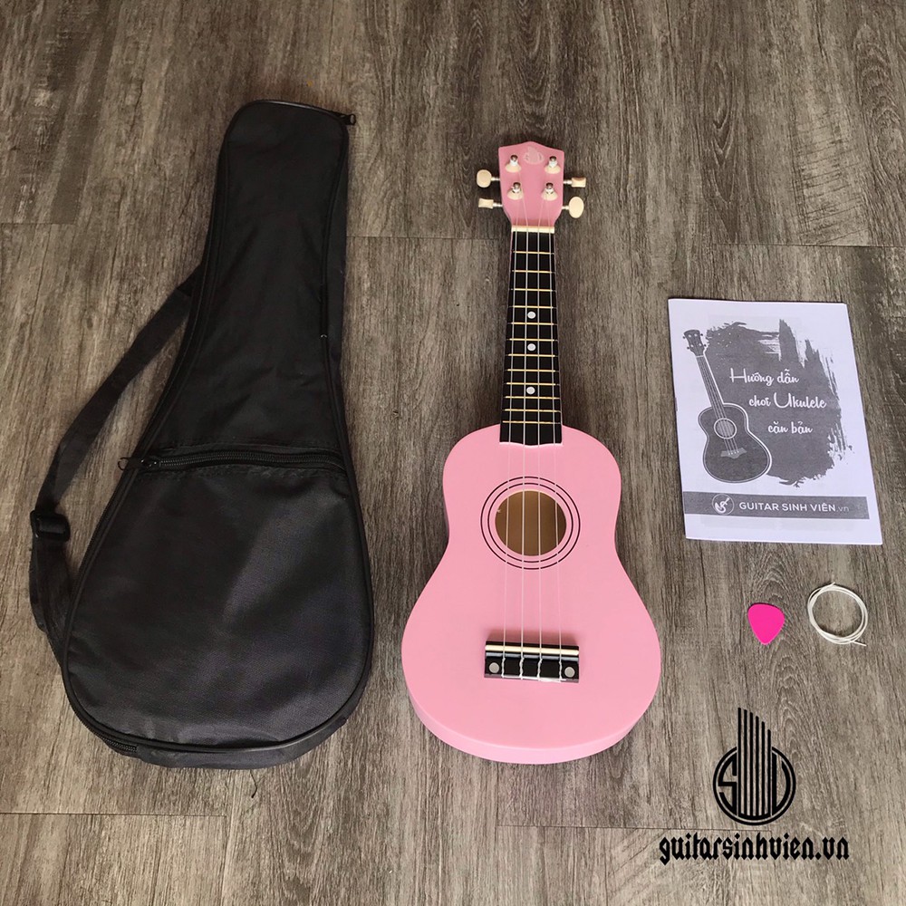 Đàn ukulele size 21 màu hồng cho người mới tập