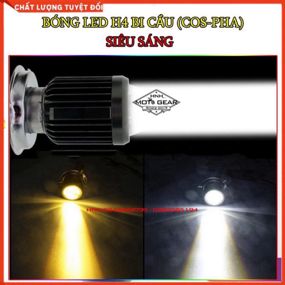 Bóng Led Chân H4 Tích Hợp Bi Cầu Mini Có Cos-Pha