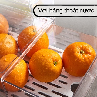 Hộp bảo quản thực phẩm ，Hộp đựng rau tủ lạnh với bảng thoát nước có thể được xếp chồng lên nhau