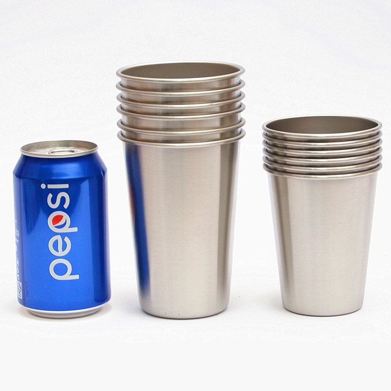 Set Cốc Uống Nước Bằng Thép Không Gỉ 304 Dung Tích 475ml Tiện Dụng Khi Đi Cắm Trại
