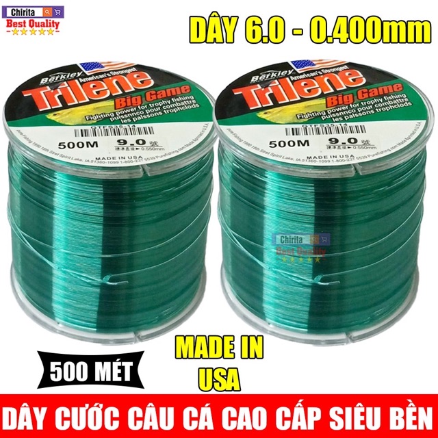 cước câu cá mỹ TRILENE Big game dài 500m cước siêu zai y hình hàng nhập khẩu