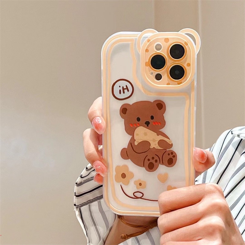 Ốp Điện Thoại Mềm In Gấu Hoạt Hình Dễ Thương Tương Thích Với IPhone 13 12 11 Pro Max X XR Xs Max 8 7 6 6s Plus
