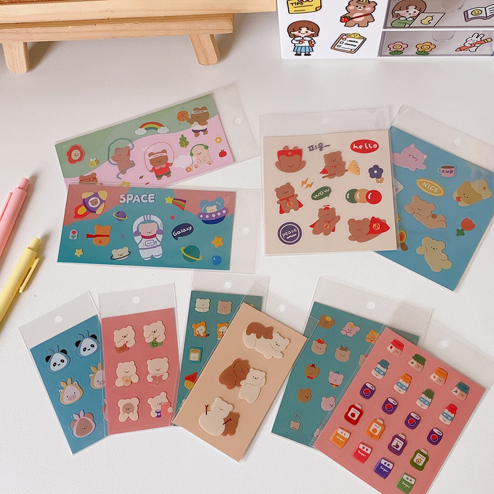 Sticker Trang Trí Mini Đồ Dùng Các Chú Gấu Bear Series