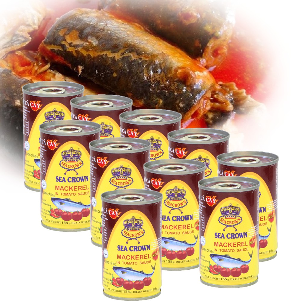 Combo 10 Cá nục sốt cà cay Seacrown 155g (Date 2026)