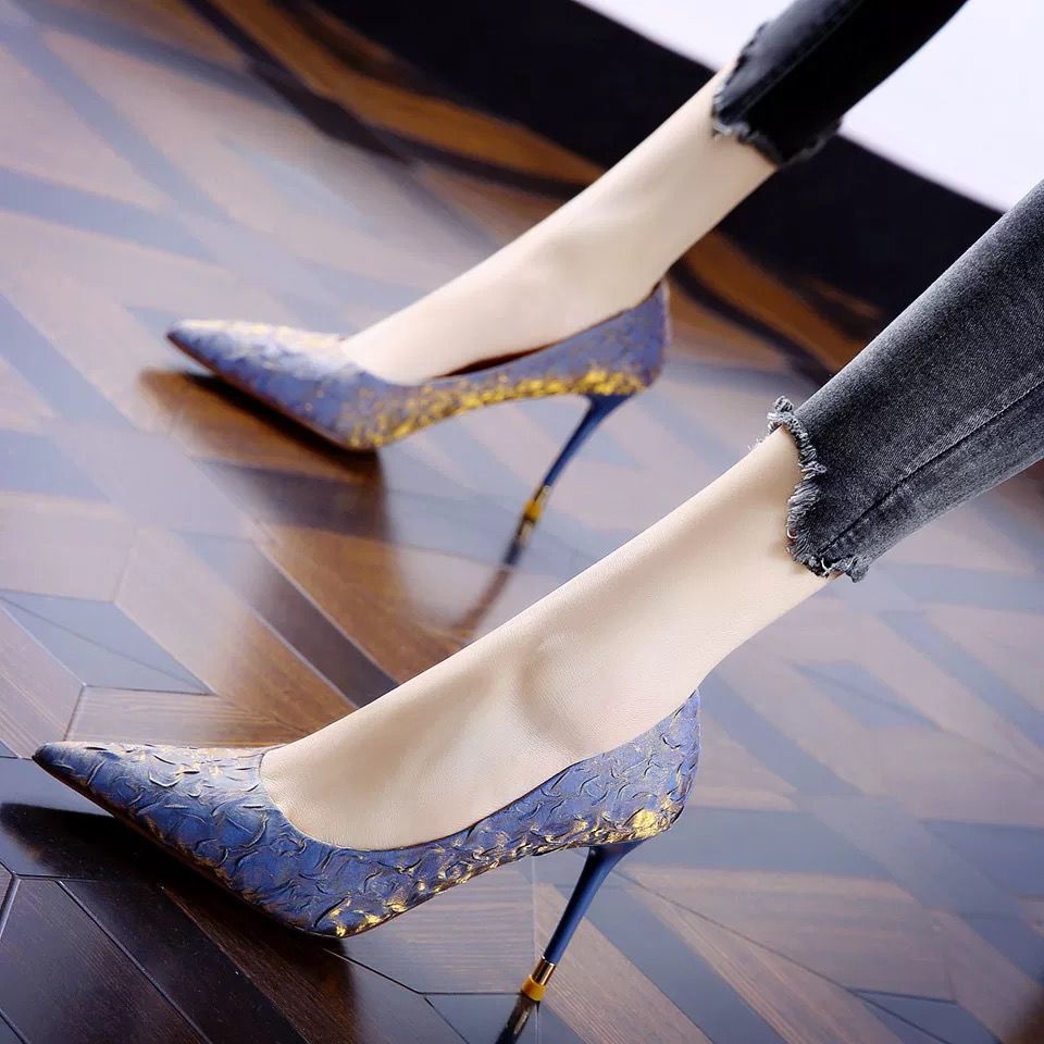 Pointed evening dress single shoes women's new temperament stiletto banquet high heels