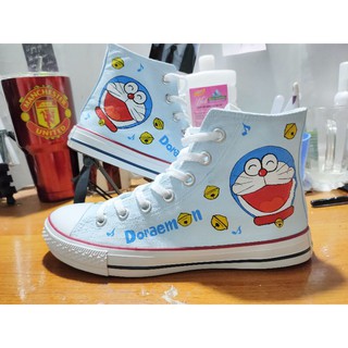 giày vải cao cổ vẽ doraemon