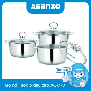 BỘ NỒI INOX 3 ĐÁY ASANZO AC777