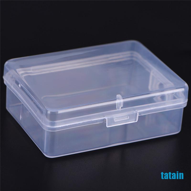 Set 2 hộp đựng bằng nhựa trong suốt hình vuông đựng đồ đa năng tiện dụng
