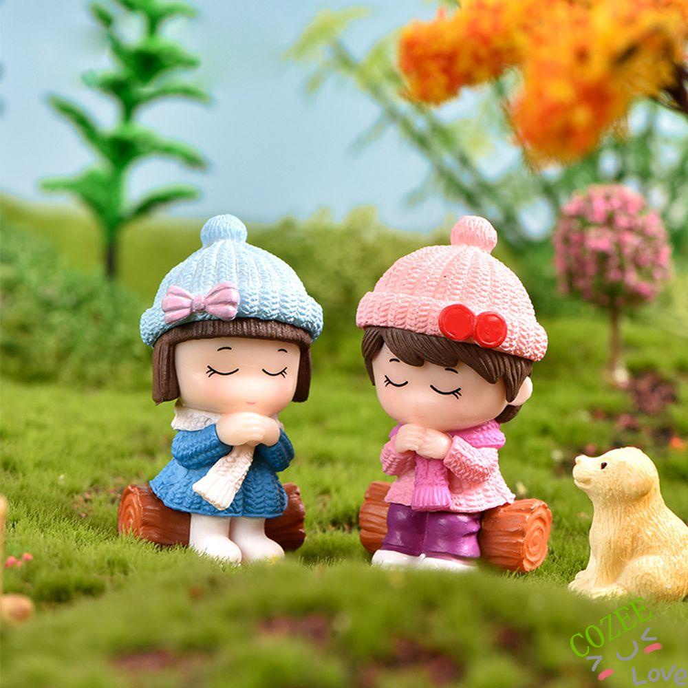 Set 2 Mô Hình Búp Bê Tình Nhân Mùa Đông Mini DIY