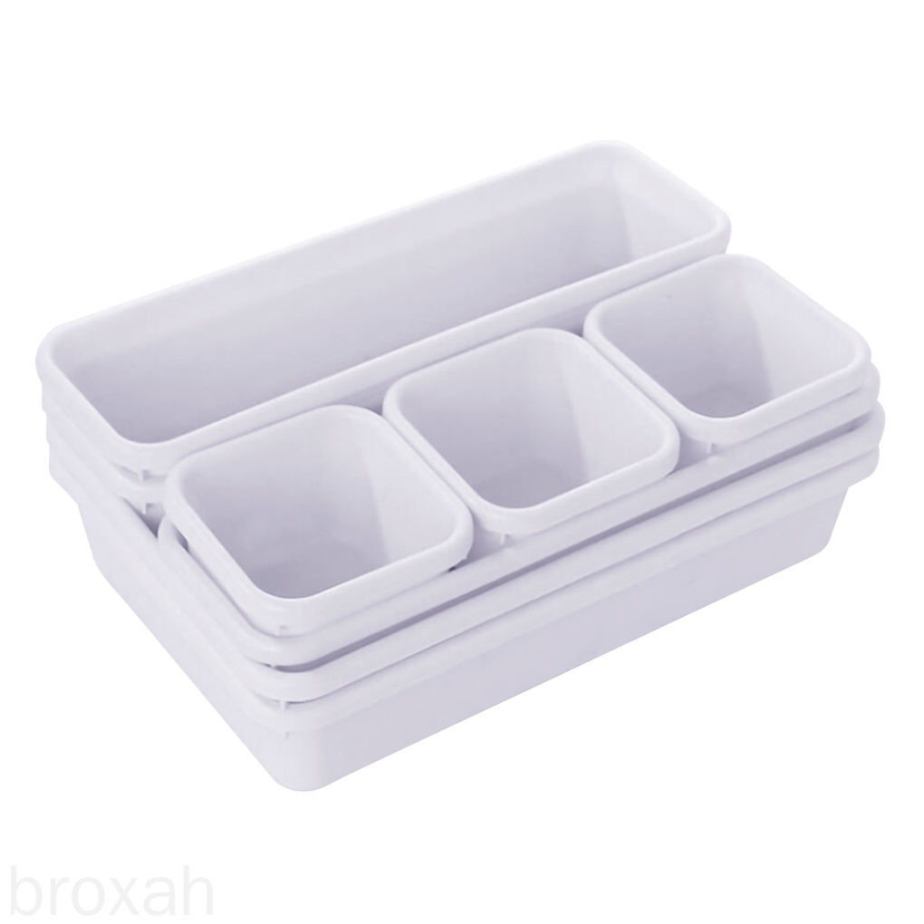 8pcs/set Drawer Divider Plastic Storage Box Insert Tray Office Home Organizer Supplies broxah