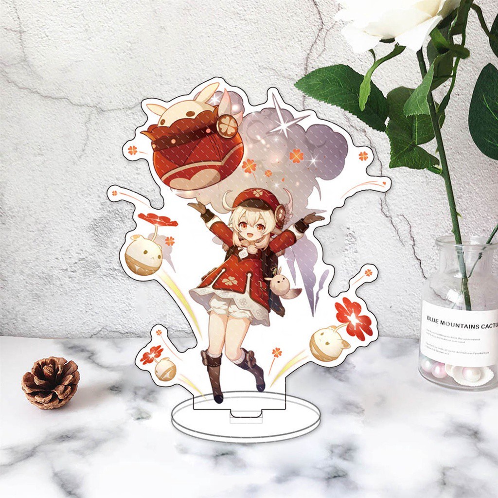 Mô hình nhân vật anime Ganyu Albedo Zhongli Tartaglia đứng làm từ làm từ acrylic