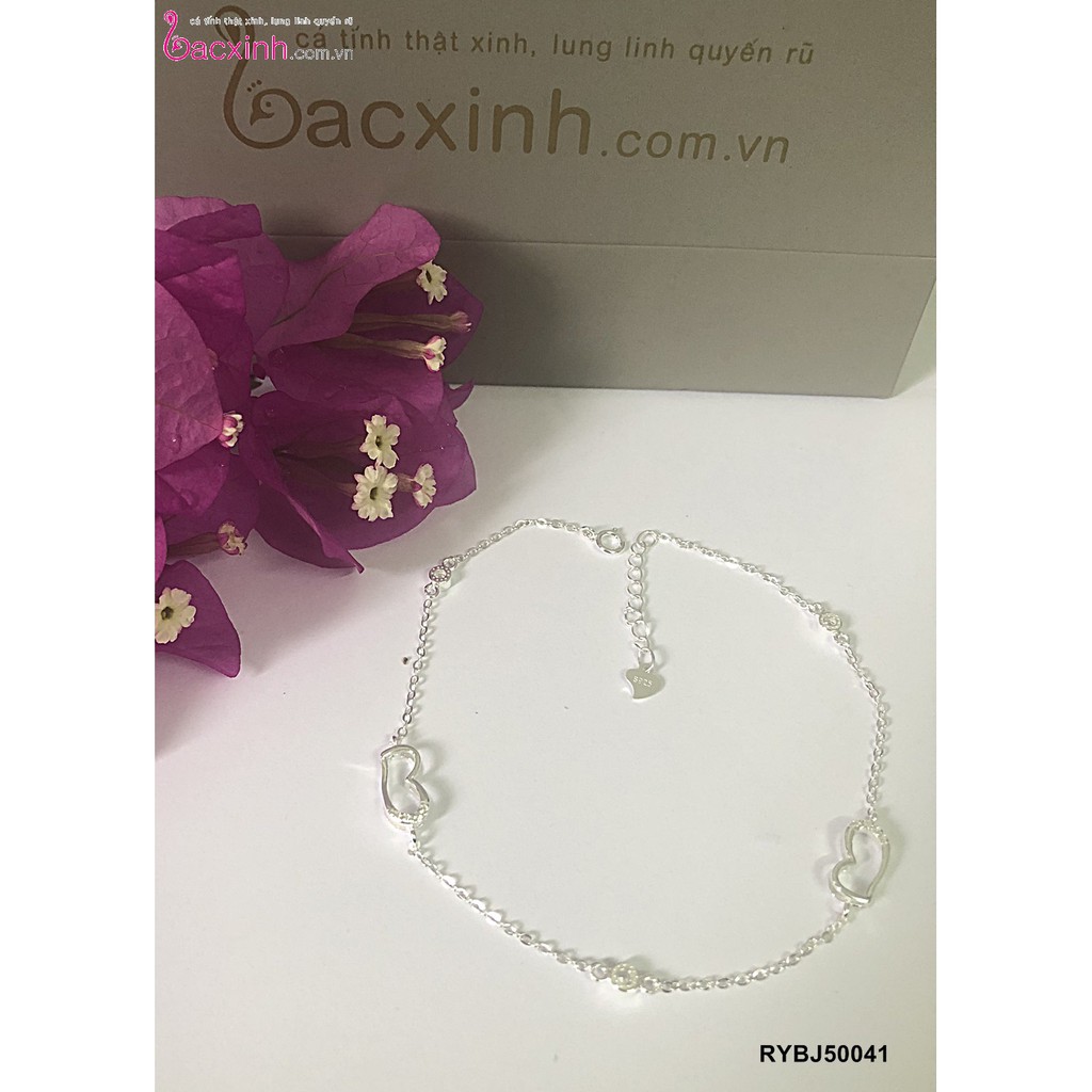 Lắc chân bạc Ý 925 Bạc xinh Huệ Ngân - Trái tim yêu thương RYBJ50041 | BigBuy360 - bigbuy360.vn