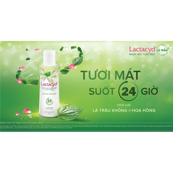 Dung Dịch Vệ Sinh Phụ Nữ Lactacyd Lá Trầu Không và Nước Hoa Hồng