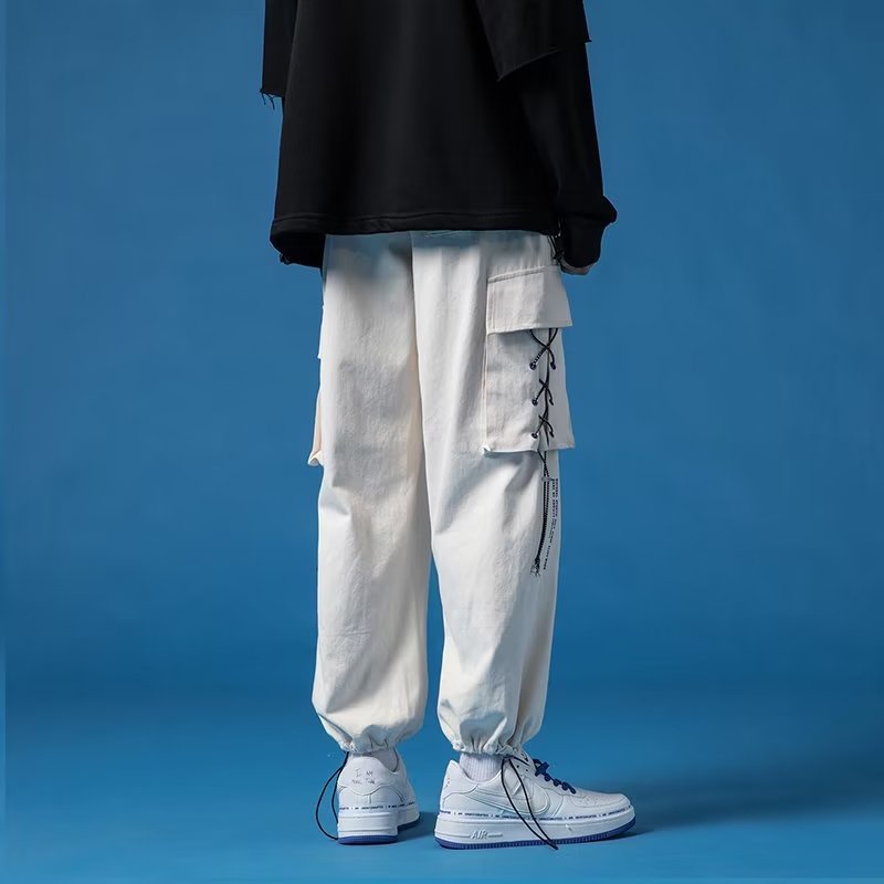 Quần Dài Dáng Rộng Nhiều Túi Phong Cách Hip Hop Đường Phố Hàn Quốc Cho Nam Giới Có size Lớn M-3XL