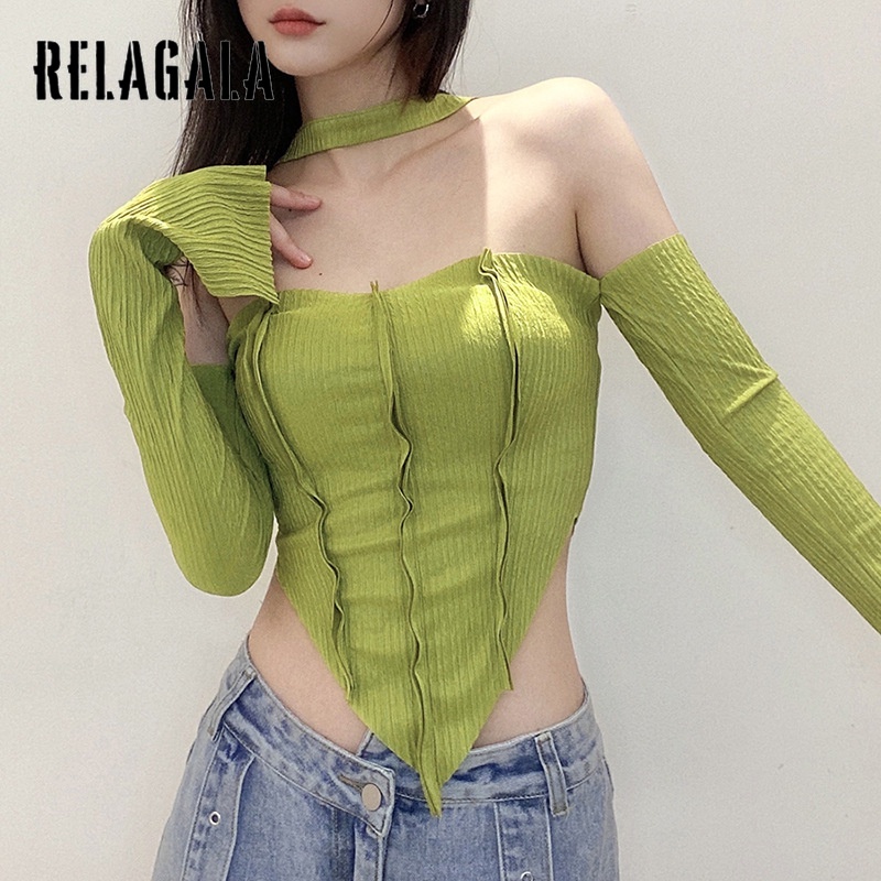 Áo Lửng Hai Dây Ôm Dáng Màu Trơn Thời Trang Dành Cho Nữ