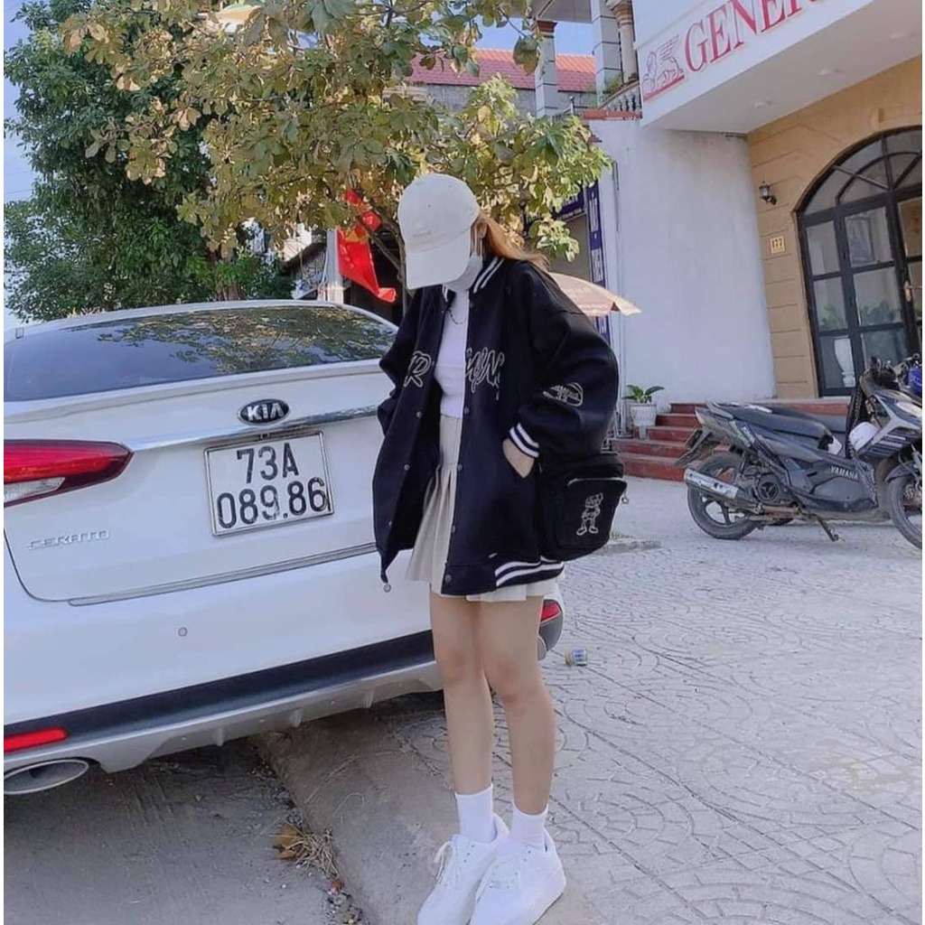 Áo Khoác Bomber Nữ,Áo Bomber Chữ Ngực MR Unisex Mặc Siêu Xinh Chất Si Ép Nỉ Hàng Loại 1
