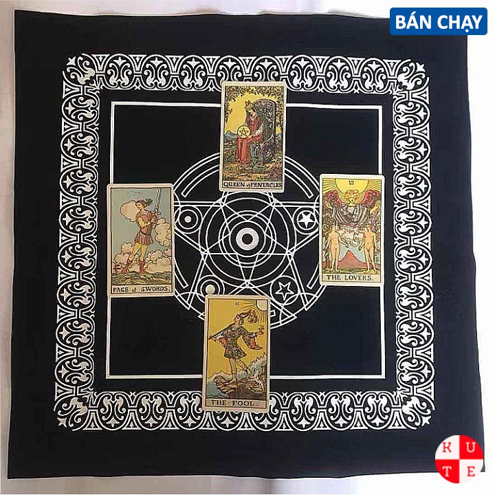 Tấm Thảm Khăn Trải Bài Tarot 50x50 Cm Dùng Cho bài Tarot Oracle Lenormand THAM