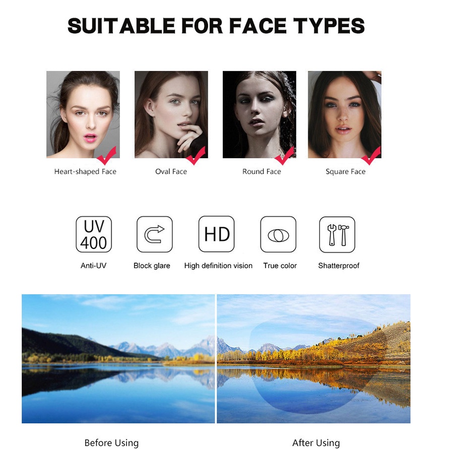 Kính mát phân cực thời trang cho nam nữ