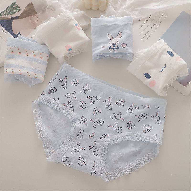 Quần Lót Nữ Họa Tiết Thỏ Xanh Xinh Xắn, Quần Lót Cotton Kháng Khuẩn, Dễ Thương Tôn Dáng Ôm Trọn Vòng 3 - Subo Shop