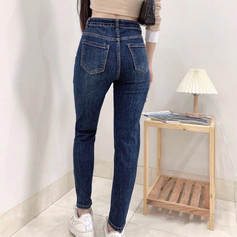 Quần jean bò baggy nữ cạp cao hàng Quảng Châu phong cách Hàn Quốc sành điệu style năm 2022