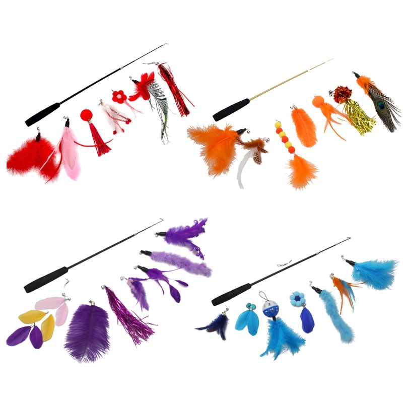 Set 8 Đồ Chơi Lông Vũ Cho Mèo Cưng
