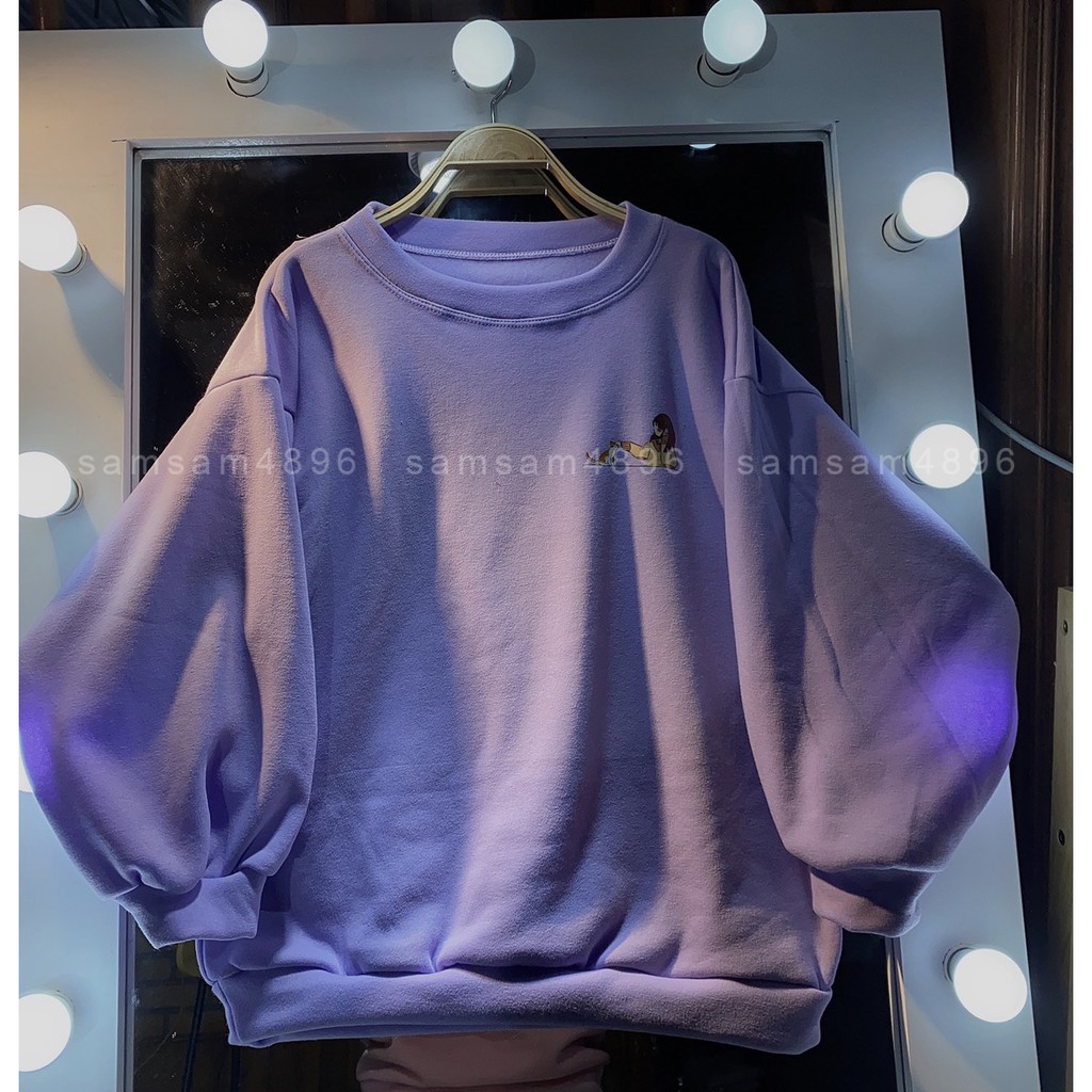 Áo sweater nỉ cô gái và mèo | BigBuy360 - bigbuy360.vn