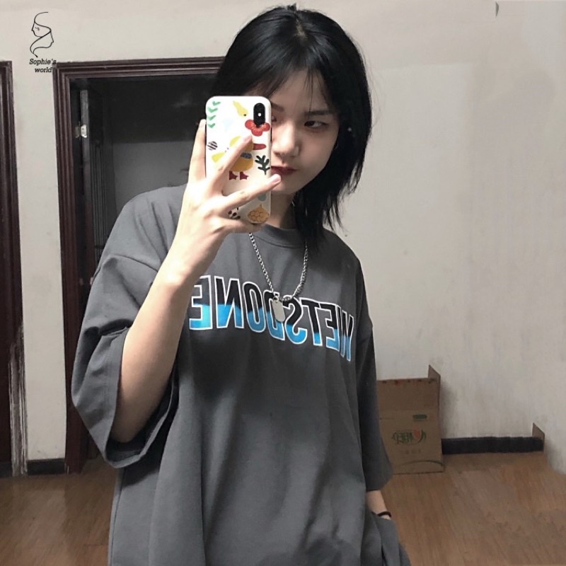 Áo thun phông nam nữ PINK tay lỡ form rộng WETSDONE Unisex