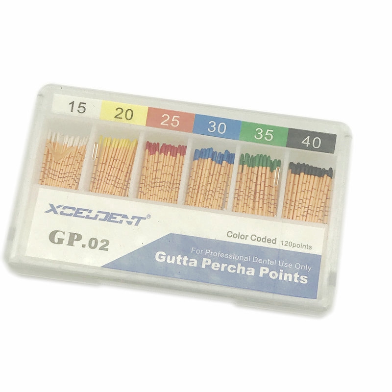 Bộ 120 Côn Guttta Percha dùng để trám răng có vạch chia