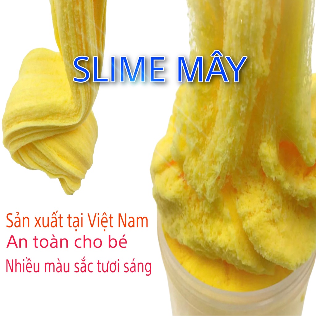 Slime mây slam HÀNG VIỆT NAM hũ nhựa siêu to bé chơi thoải mái, thư giãn sau giờ học, slam an toàn cho bé khi vui chơi..