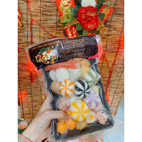 Viên thả lẩu Malay mĩx thập cẩm khay 500gr | BigBuy360 - bigbuy360.vn
