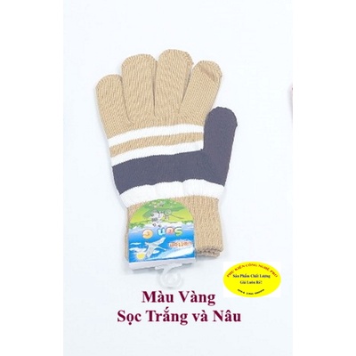 Găng tay len Bao tay len Nam Nữ Bít ngón Sọc ngang Nhãn SUN G Cotton Chống nắng Giữ ấm Hút mồ hôi Bảo vệ da tay Sxtại VN