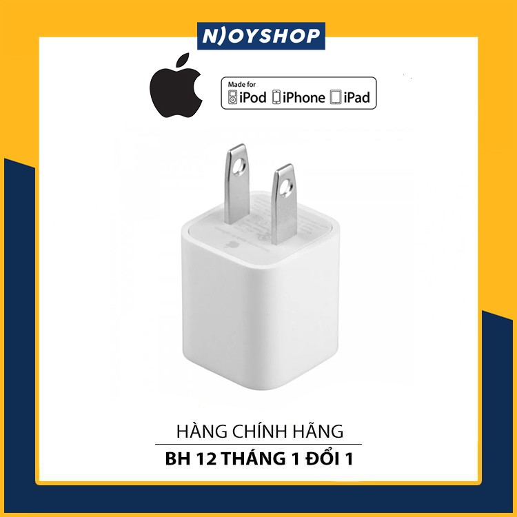 CỦ SẠC IPHONE CHÍNH HÃNG USB POWER ADAPTER 5W ZIN BÓC MÁY BẢO HÀNH 12 THÁNG 1 ĐỔI 1 NJOYSHOP